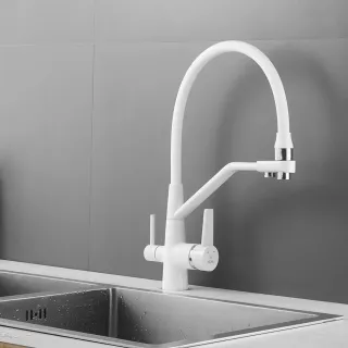 Смеситель для кухни Rose R558C белый